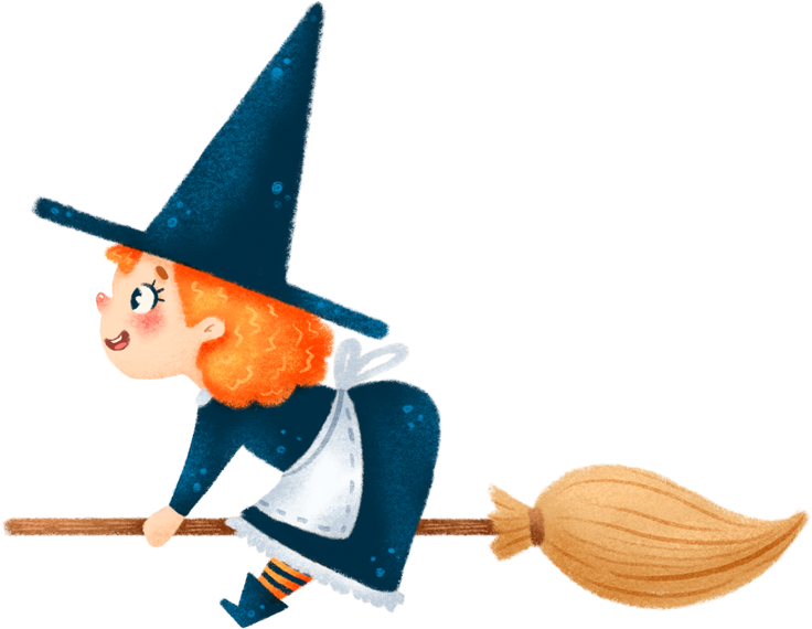 Witch Riding a Broomstick